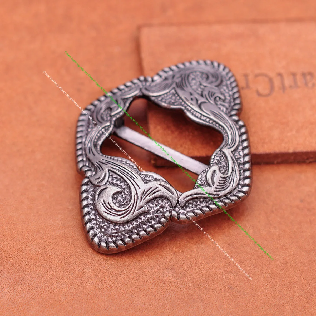 6x antike messing beschichtete Western Rodeo Blume geschnitzt Leder Handwerk Sattel Reiß nägel Halfter geschlitzt Concho Zaumzeug Gürtels chnalle Dekor – Detail 12
