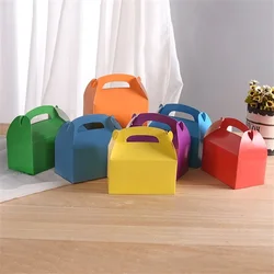 2pcs Paper Gable Boxes Wedding Birthday Party Favor Goodie Candy Buffet Cake Box Gift Bag with Handle