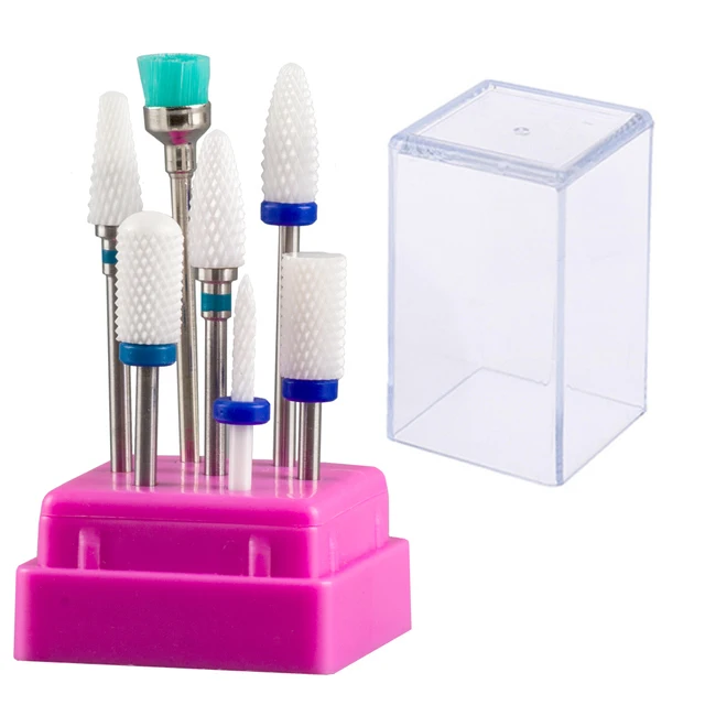 7 stücke Nail art Wolfram Stahl Fräser Set Keramik Nagel Bohrer Elektrische Bohrer Nagel Maschine Pediküre Werkzeug Zubehör – Detail 3