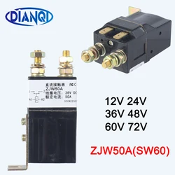 SW60 1NO (normally open) 12V 24V 36V 48V 60V 72V 50A DC Contactor ZJW50A for motor forklift electromobile grab wehicle car winch