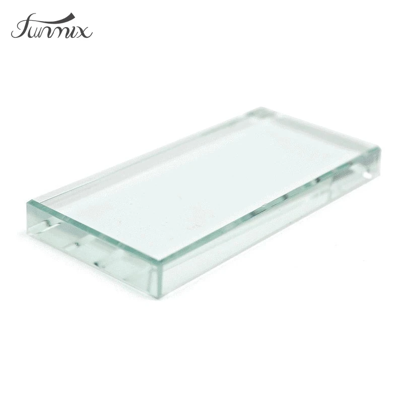 1pcs False Eyelash Glue Glass Holder False Eyelash Stand Eye Lash Extension Crystal Glass Glue Pallet Rectangular Glass