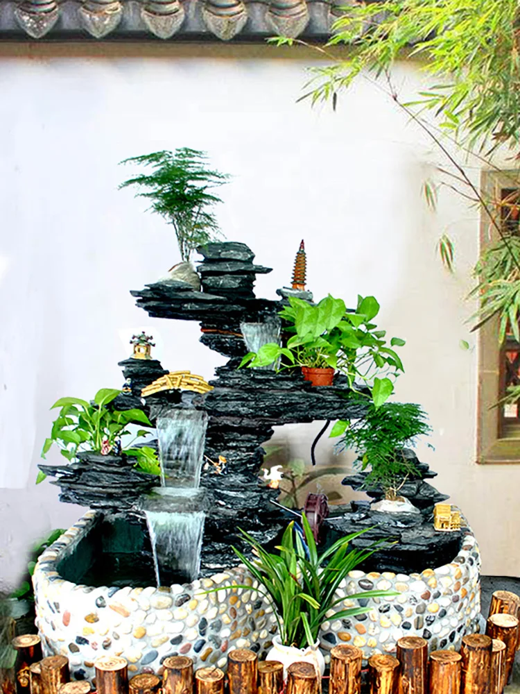 

TT Real Stone Courtyard Villa Garden Large Decoration Natural Raw Gemstone Artificial Mountain and Fountain FishPond Landscaping