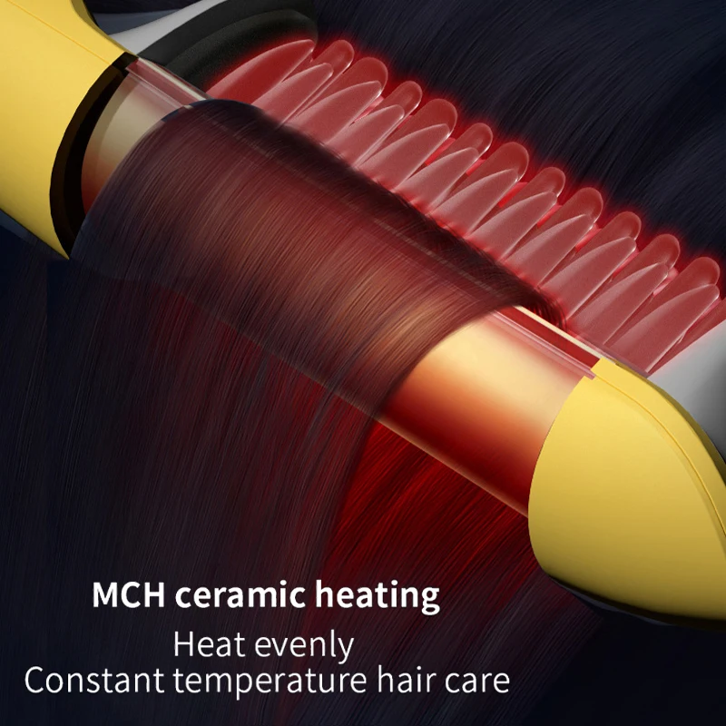 YOUPIN Pritech หวีผม Straightener แบนเตารีด Straightening แปรงหวีความร้อนตรง Styler Hair Curler ZF6