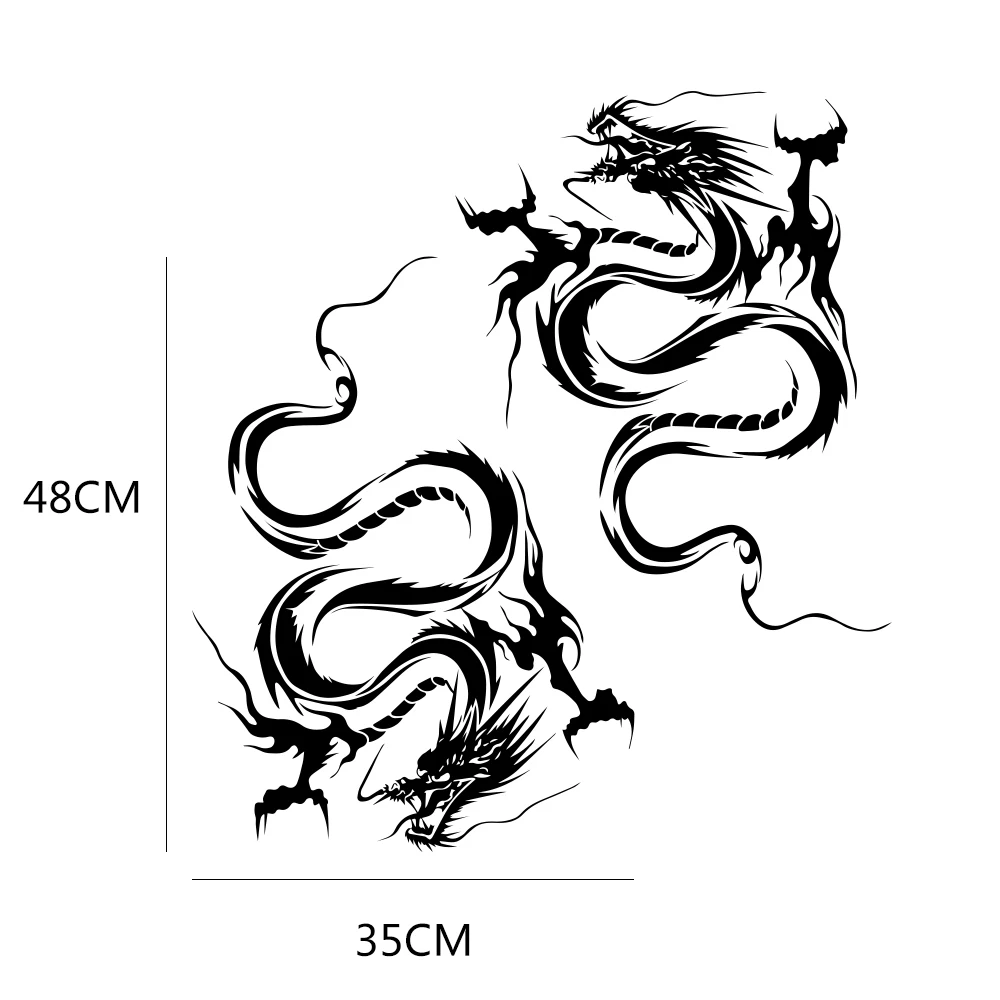 فيلم فينيل لرسومات التنين الجانبي لباب السيارة ، ملصقات تشذيب ، تصفيف ذاتي الصنع ، شارات كلوريد البولي فينيل ، ديكور ، سيارة ، هيكل سيارات رياضية ، ملحقات توليف ، 2 روض