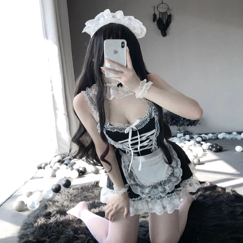 Hot Lolita Meid Uniform Babydoll Jurk Lingerie Porno Erotische Rollenspel Vrouwen Sexy Lingerie Meid Cosplay Kostuums Dienstmeisjes Ondergoed