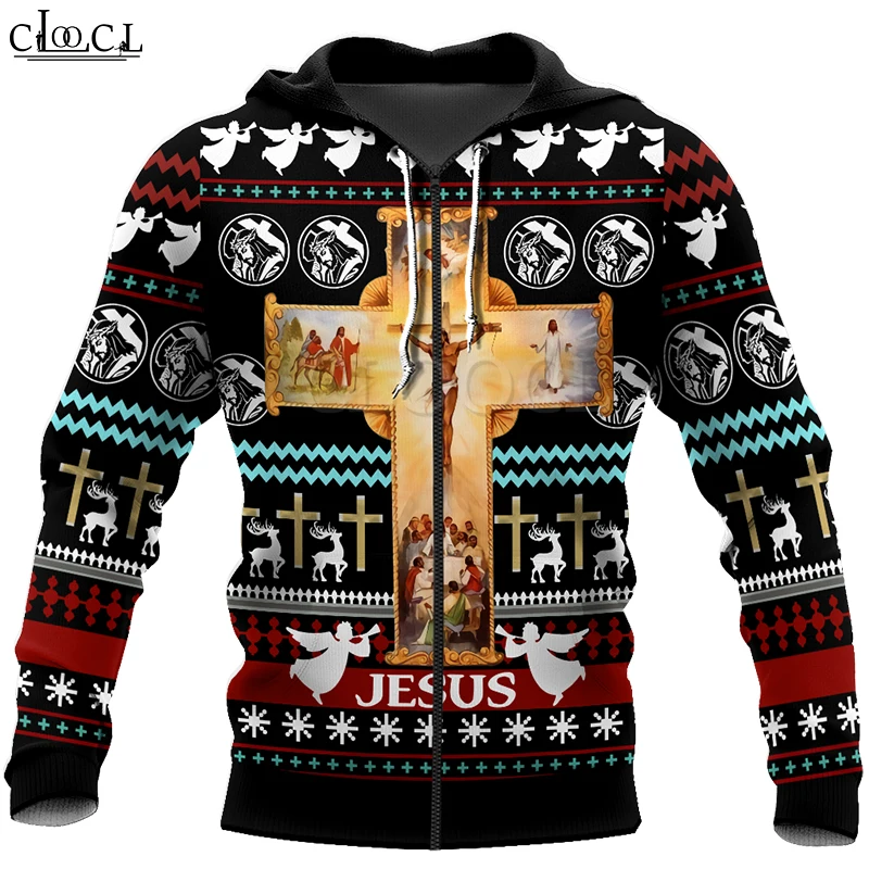 

HX Newest Christian Jesus Catholic 3D Print Hoodies Pullover Men Women Fashion Casual Harajuku Zipper Hoodie Tops Drop Shipping