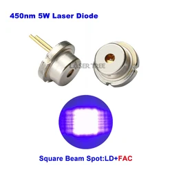 LT-LD-455-5000M-FS niebieska dioda laserowa o dużej mocy 450nm 5W, z technologią skompresowanego punktu, punkt wiązki kwadratowy