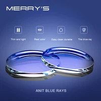 MERRYS Anti luz azul bloqueo 1,56 1,61 1,67 prescripción CR-39 lentes de gafas asféricas de resina miopía hipermetropía presbicia lente