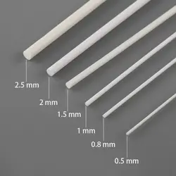 30pcs Round Styrene ABS Rods 500mm ABS04 0.5/0.8/ 1/1.5/2/2.5 mm in Diameter 500mm long