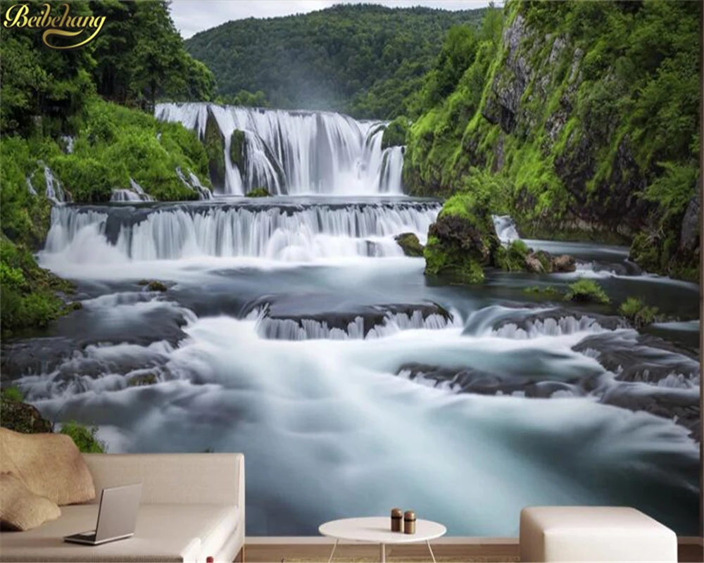 

beibehang papel de parede Custom 3d wallpaper mural croatia forest waterfall landscape 3d background wall home decoration