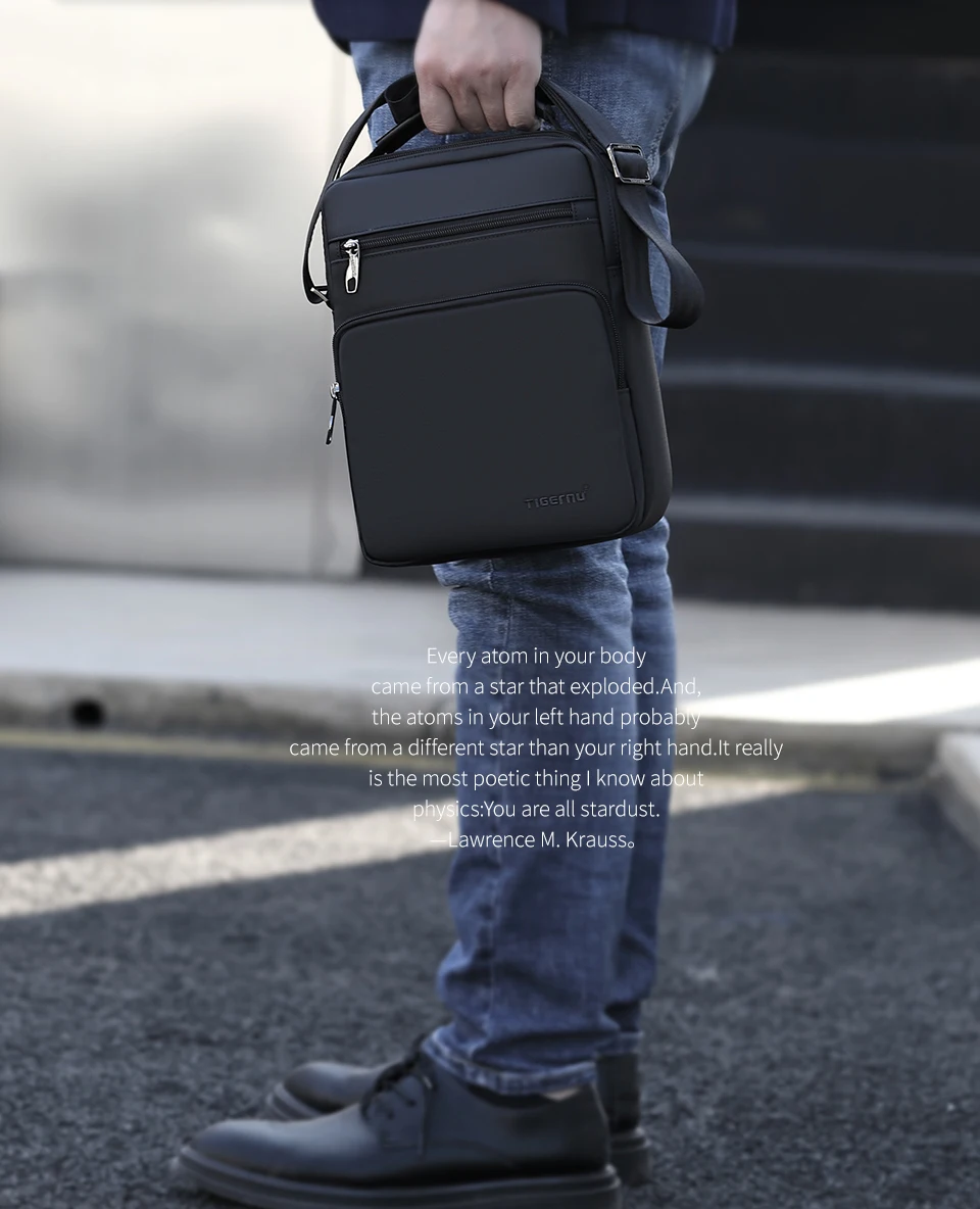 Tigernu Men Shoulder Bag 9.7" iPad Bag Mini Handbag Waterproof Sling Bags Male Business Travel Crossbody Bag For Teens