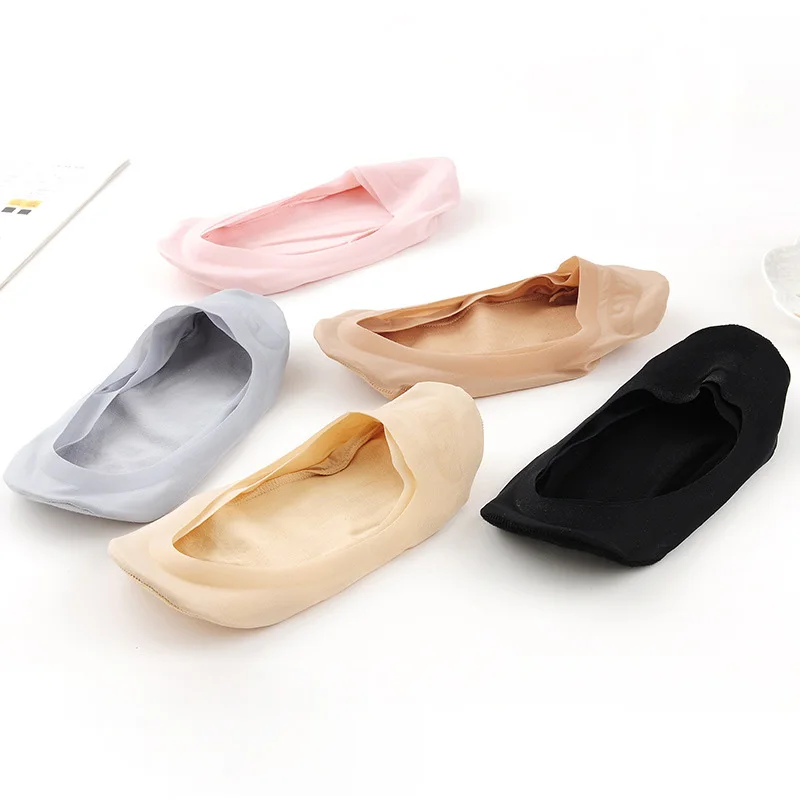 POINTOUCH Summer Invisible Thin Sock Slippers Silicone Ice silk Ladies Fashion Women Sexy Beathable High heels Boat Sock 1pair