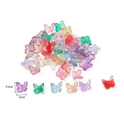 10PCS 11x9.5mm Small Butterfly Shape Lampwork Beads Multi Gradient Color Glass Beads For Jewelry Making Handmade DIY Accessories