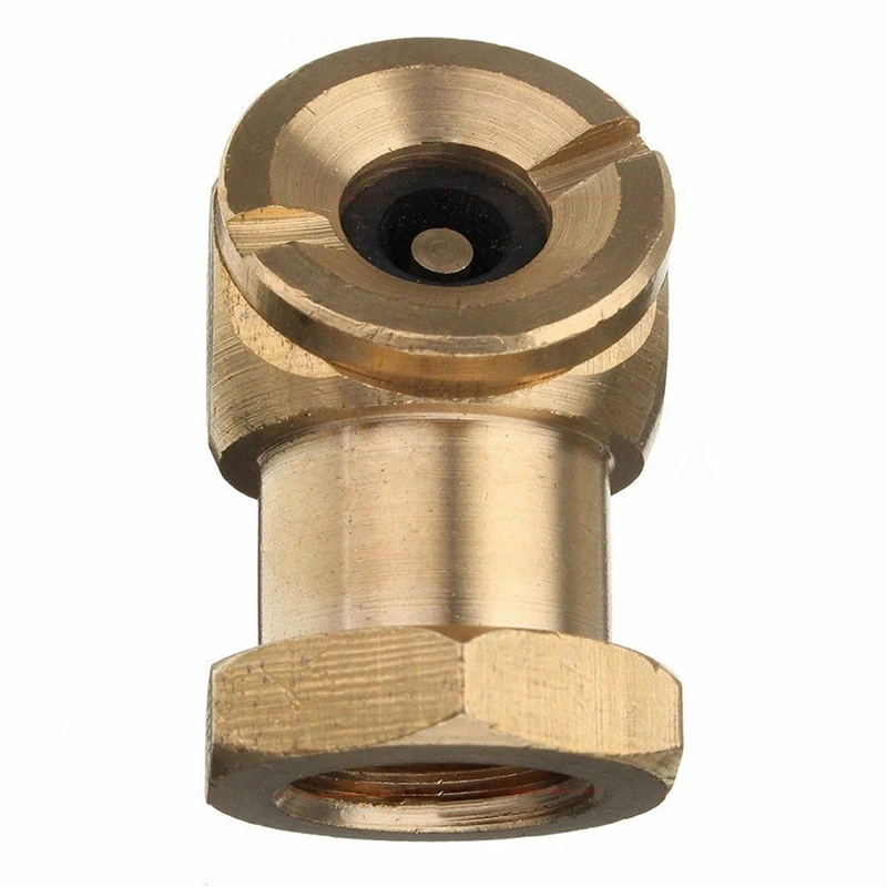 

1/4" NPT Golden Tyre Inflator Valve Connector Air Chuck Ball Tire Clip Lock-On