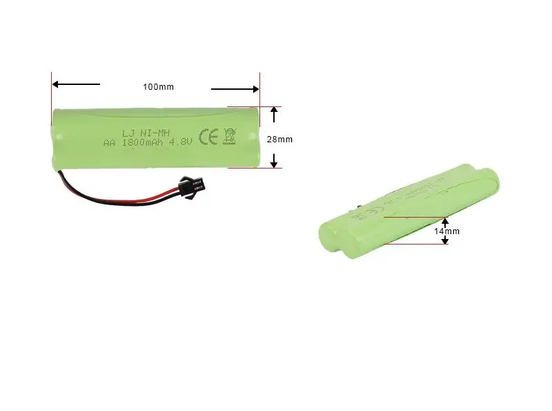 4.8v 1800mah NI-MH Batteria AA 4.8v Batteria ricaricabile per giocattoli RC Auto Barche Serbatoi Robot Pistole Moder Parti 4.8v