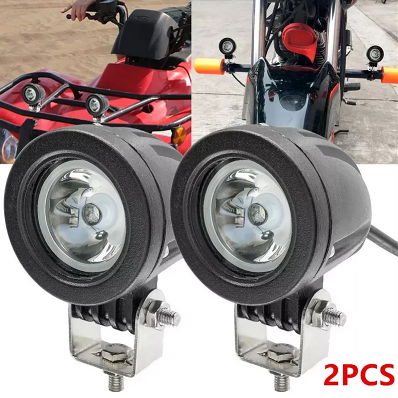 2PCS 10W MOTORCYCLE LED LIGHT DRIVING FOG LAMP 12V 24V SPOT BEAM POD AUXILIARY OFFROAD CAR TRUCK SUV BICYCLE INDICATOR WORK LAMP