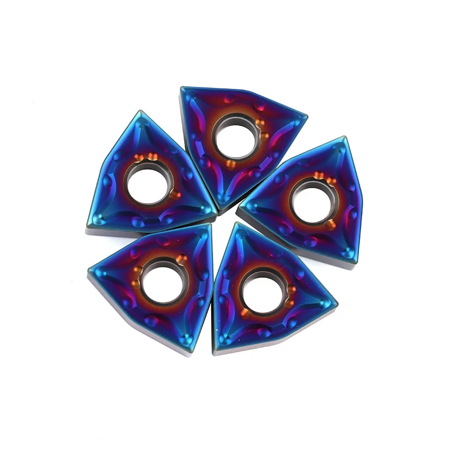 Outils de tour CNC, série de flamme bleue en carbure, Inserts de tournage et de fraisage Nano bleu, WNMG080408 WNMG080404 NK9010