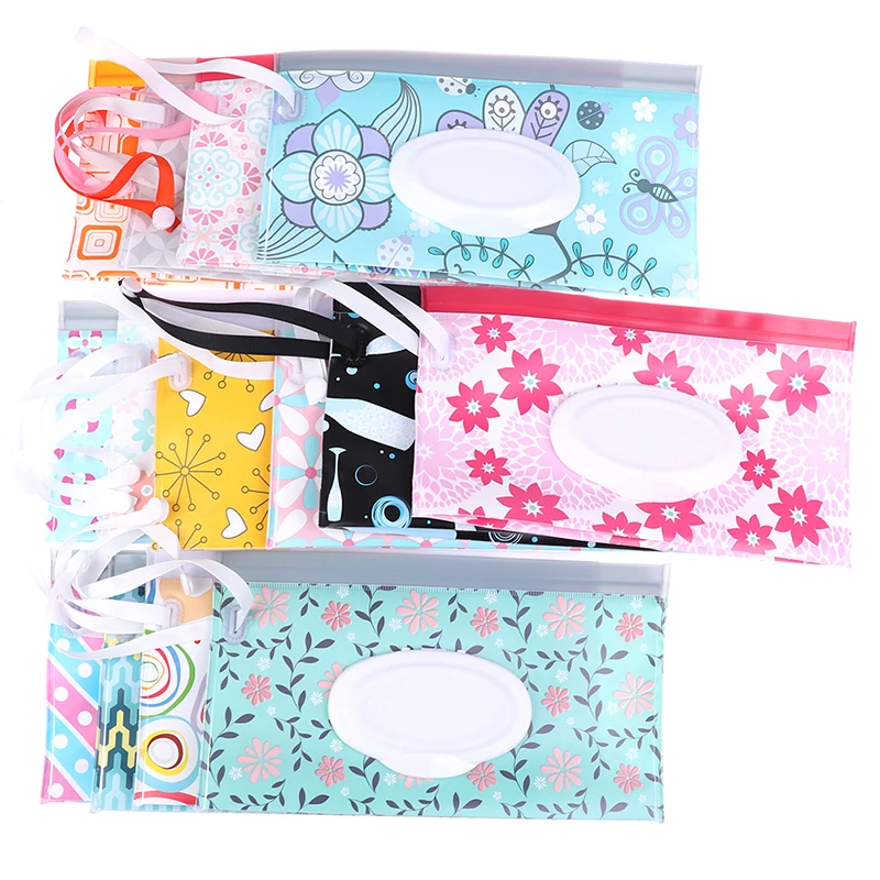 EVA Snap Strap Wipes Bag Eco-Friendly Wet Tissue Case Cleaning Wipes Container Case Portable Wet Wipe Bag Baby Care Wet Wipe Box