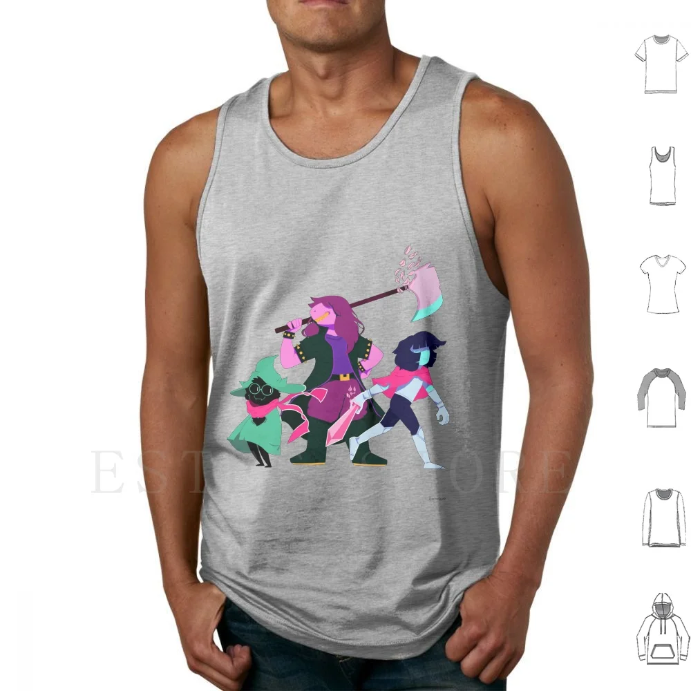 Susie Kris And Ralsei Deltarune Tank Tops Vest Cotton Kris Jenner Susie Deltarune Ralsei Asreil Frisk Sans Papyrus Undertale