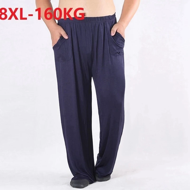 Frühling herbst sommer männer modale schlaf bottoms schlaf hosen große größe 8XL hause tragen Atmungsaktiv weiche lose hosen elastizität Stretch