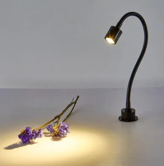 

LED Wall Lamp 90-260V 1W 3W 5W Flexible Jewelry Lights With Switch Surface Mounted Bed Reading Lamp