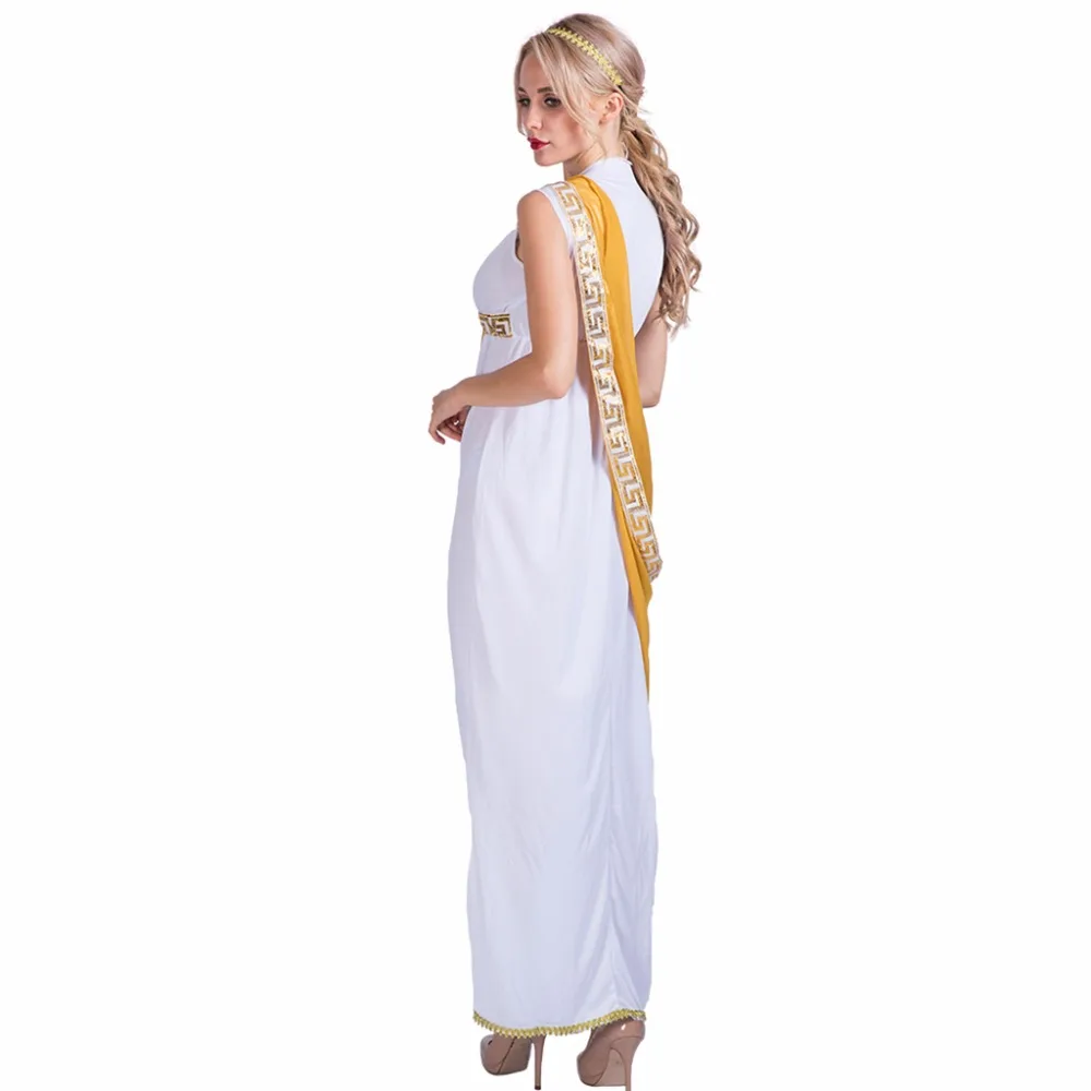 Women's Halloween Greek Goddess Cosplay Costume Sexy Roman Lady Outfits Carnival Easter Purim Adult Fancy Cosplay Dress