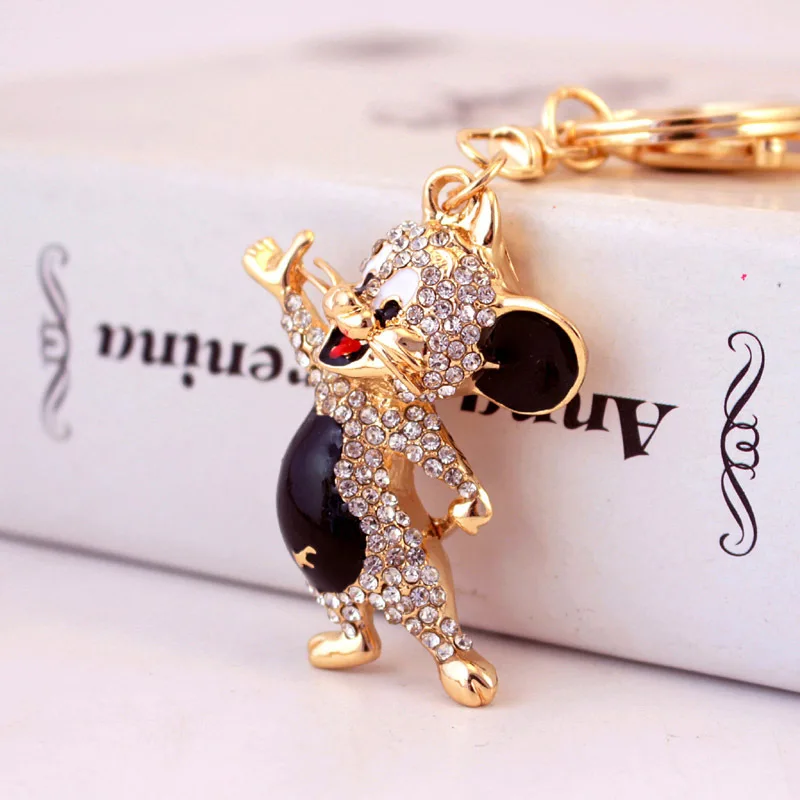 Year of the Rat Gift Cute Zodiac Mouse Car Keychain Animal Metal Pendant Key Ring Pendants