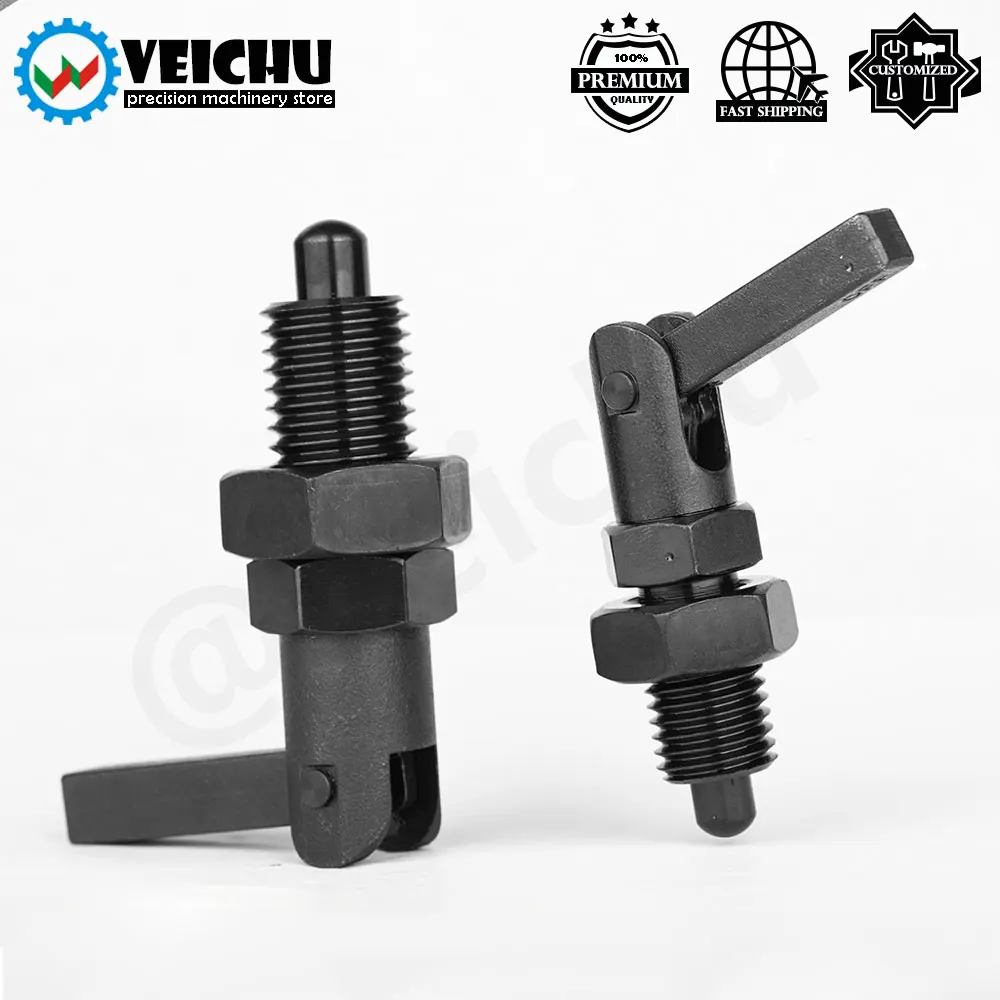 VEICHU 1pcs Lever Type Index Bolt Precision Thread Switch Spring Indexing Plunger With ON/OFF Lever