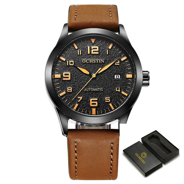 OCHSTIN Männer Automatische Mechanische Uhr Luxus Casual Kleid Militär Outdoor Sport Armee Herren Armbanduhren Wasserdichte Männliche Uhr 10