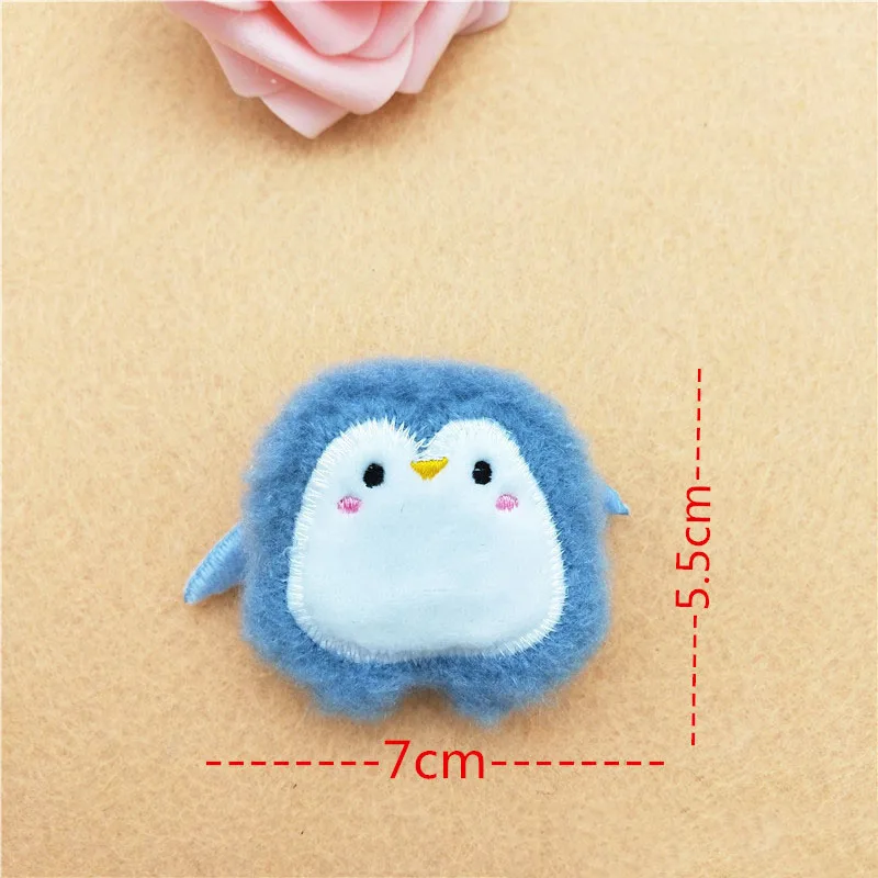 10Pcs/Lot Plush Cartoon Stuffed Sheep Penguin Patches Appliques For Baby Sock Sewing Accessories DIY Hair Clip Decoration