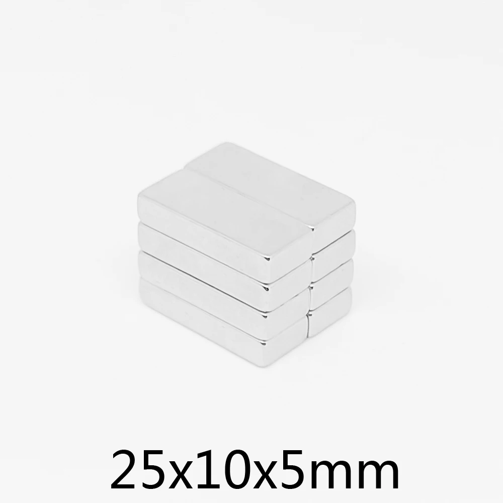 2/5/10/20/50PCS 25x10x5 Strong Neodymium Magnet N35 Block Permanent Magnets 25x10x5mm Powerful Magnetic Magnet Strong 25*10*5