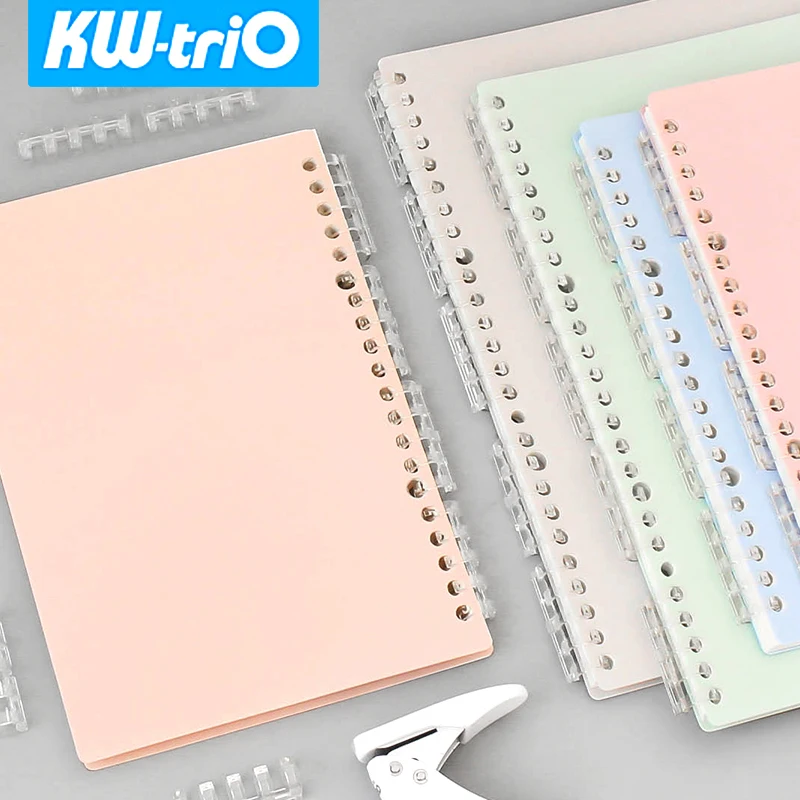 KW-triO A5 Loose-leaf Book Cover Colorful Notebook Cover PP Waterproof Notebook Skin DIY Planner Accessories Office Supplies