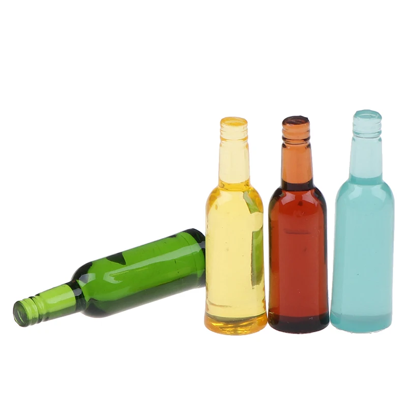 6 uds cerveza vino bebida botella de muñeca comida cocina Sala accesorios 1:12 juguete en miniatura para casa de muñecas