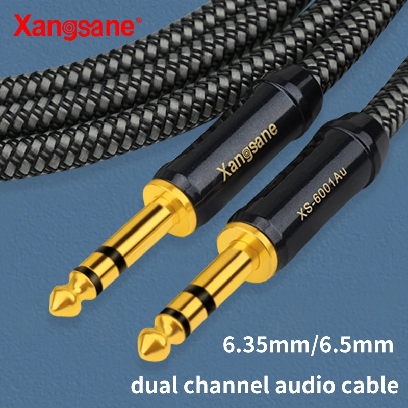 Xangsane XS-6001Au High Quality 6.35mm 6.5mm Dual Channel Electric Guitar Cable Headphone Assist Car Speaker Audio Cable