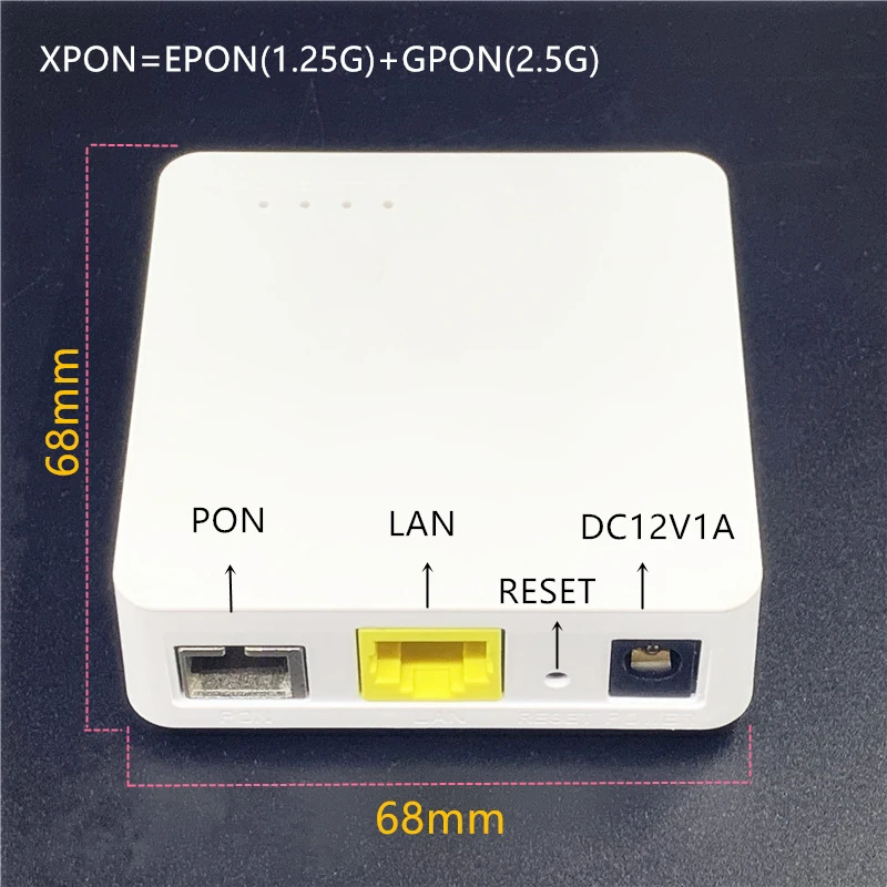 

Модем Minni ONU EPON1.25G/GPON2.5G G/EPON ONU, совместимый с FTTH G/EPON маршрутизатор, английская версия, ONU MINI68 * 68 мм