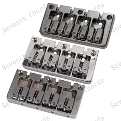 A Set Of 4 Strings Bass Guitar Bridge Guitar Parts Black Silver Color Musical Instrument Accessories