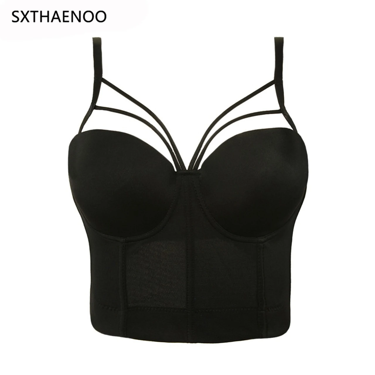 SXTHAENOO 2021 Women Sexy Multicolour Crop top Bustier Push Up Bra Cropped Festival Night Club Party Sling Tank top