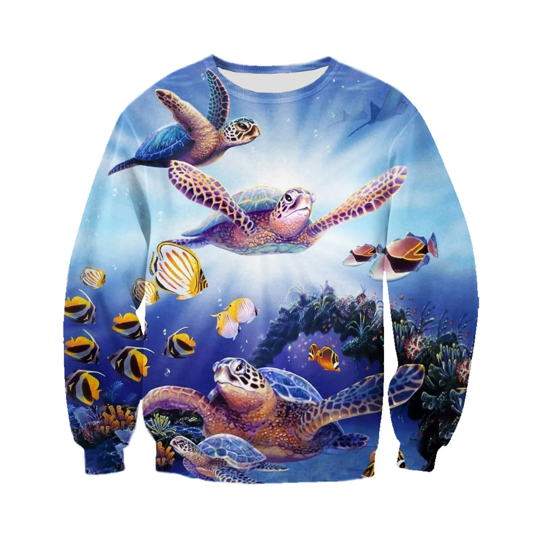 PLstar Cosmos Beautiful Animal Sweatshirt Love Sea Turtle 3D full Printing Long Sleeve Pullover Unisex Casual streetwear YW-06