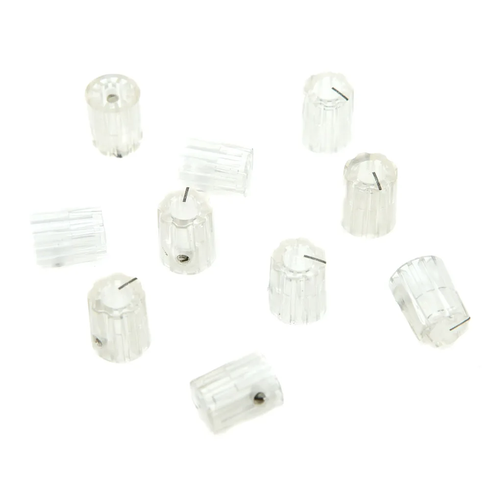 

Ohello 10 pcs Transparent Guitar Scalloped Edge Knobs 6.35mm Davies 1900H Style AMP Effect Pedal Knobs Clear Control Rotary Knob