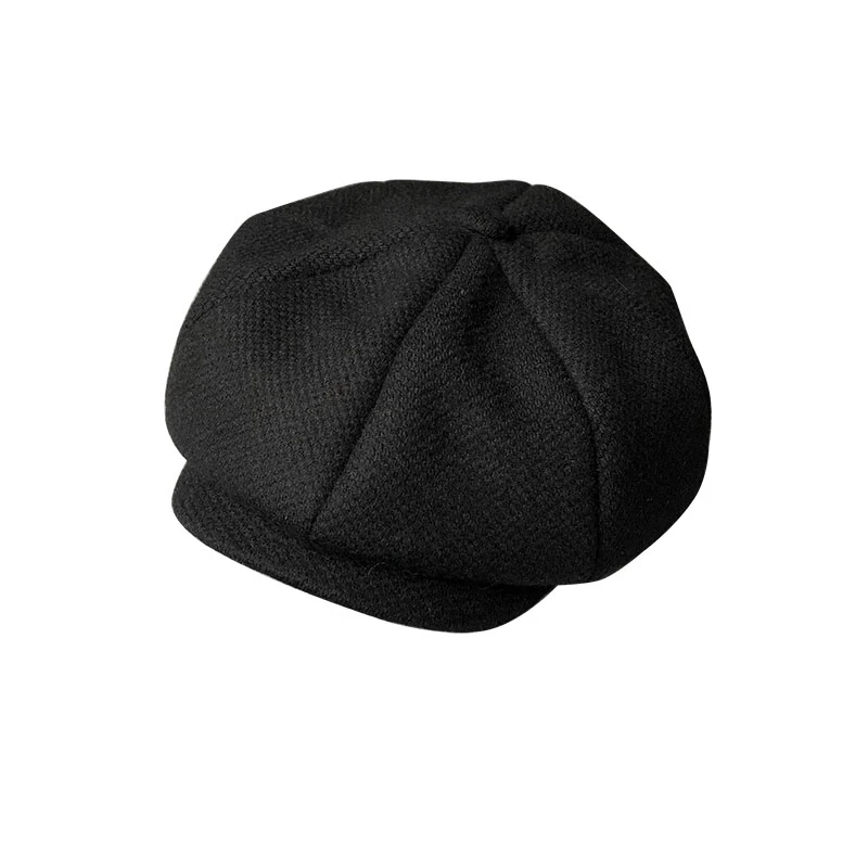 Men detective hat unisex black particles warm octagonal hat unisex autumn and winter newsboy hat retro flat Caps BLM298