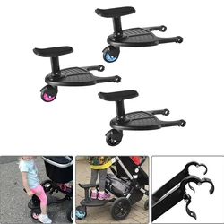 Comfortable Buggy Wheeled Board Baby Stroller Ride-On Sliding Gliding Stand Board with Detachable Seat Holds 55 lbs For Kid