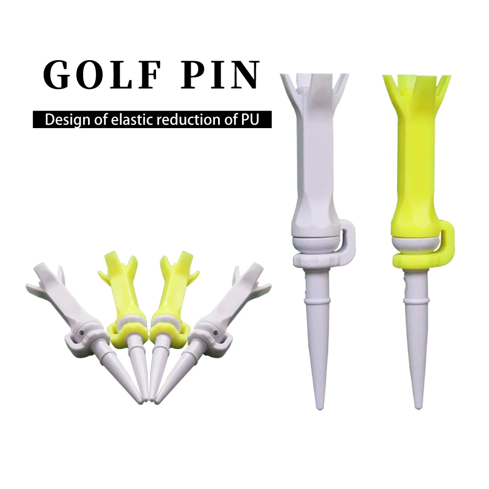 6Pcs/3Set PU Plastic Golf Tees Oriented Guide Rotatable Flex Tees 76mm Professional Trainer