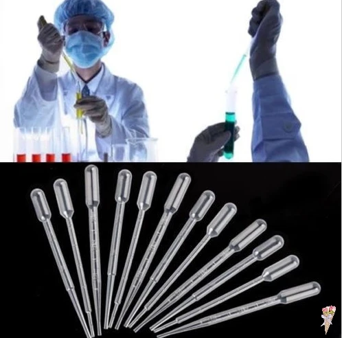 Hot Selling 10Pcs 3ML Laboratory Tools Pipettes Plastic Disposable Graduated Pasteur Pipette Dropper Polyethylene Tools