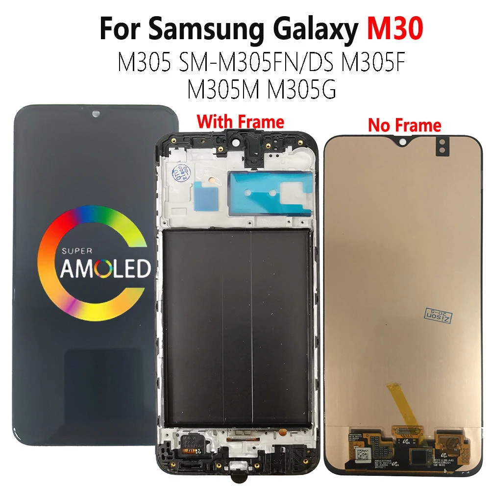 ЖК-дисплей M305 с рамкой для SAMSUNG Galaxy SM-M305FN/DS M305F M305M M30 дисплей в сборе сенсорный экран дигитайзер AMOLED
