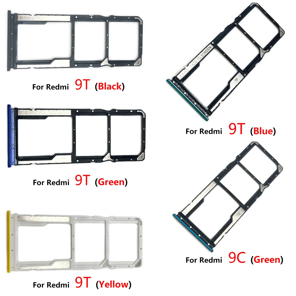 10Pcs/Lot，NEW SIM Card chip slot drawer SD Card Tray Chip drawer Holder Adapter For Xiaomi Redmi 9 9A 9C 9T + + Eject Pin