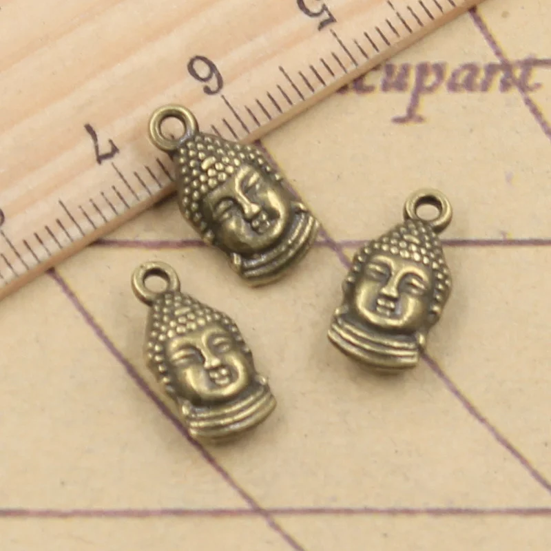 20pcs Charms Buddha Tathagata Head 16x8mm Tibetan Bronze Silver Color Pendants Making Findings Handmade Antique DIY Jewelry