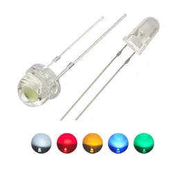 หมวก F3ลูกปัด SMD แบบกลม LED 5V 12V 5มม. 3มม. ชิปสีขาวแดงเขียวน้ำเงินเหลือง F5 10ชิ้น