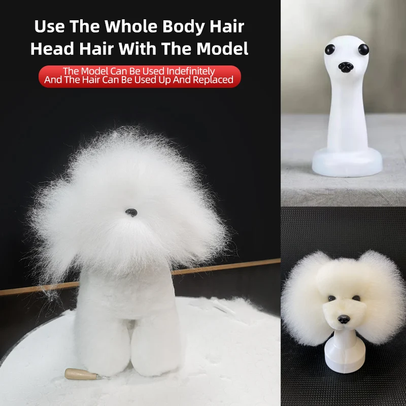 Pet simulated head hair fake dog head model beautician practice cutting dog hair dog body Wig Pet Grooming Trimming Practice