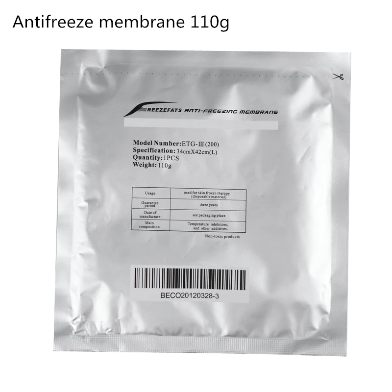 Film à membrane antigel pour cryothérapie, liposuccion, gel, cavitation, refroidissement, perte de poids, tampons avec gel antigel, 20 pièces par