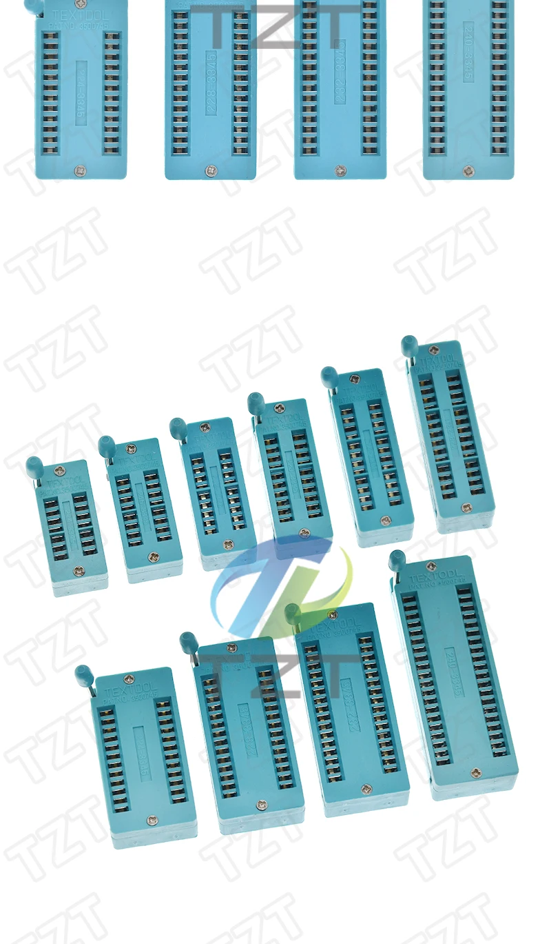 1/3PCS 4 16 18 20 24 28 32 40 P Pin 2,54 MM Grüne Universal-ZIF-Buchse Test-Löttyp Verriegelungsbuchse ZIF-Buchse TZT – Detail 11